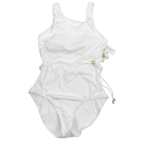 Tommy Bahama Cable Beach High Neck One Piece Swimsuit White Size 14 NWT - Picture 4 of 9